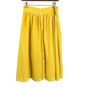 MIU MIU Skirt Midi Length Full Yellow Button Detail Made in Italy Size L